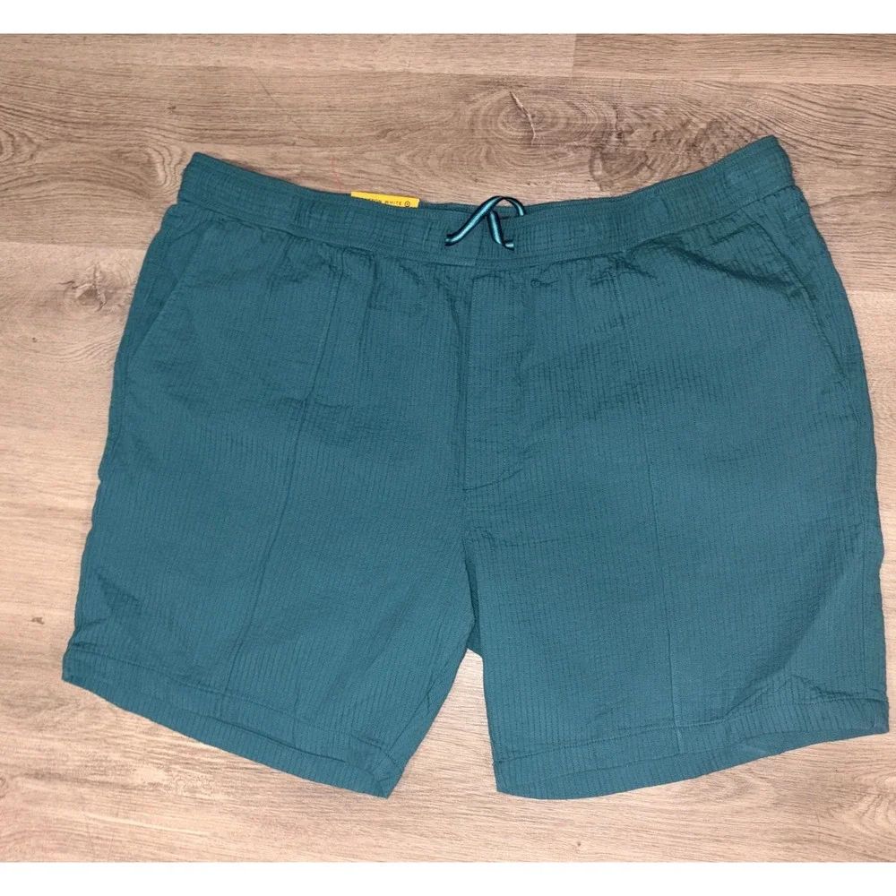 Houston White Target Teal Green Pull On Shorts XXL Textured Cotton Wide Leg